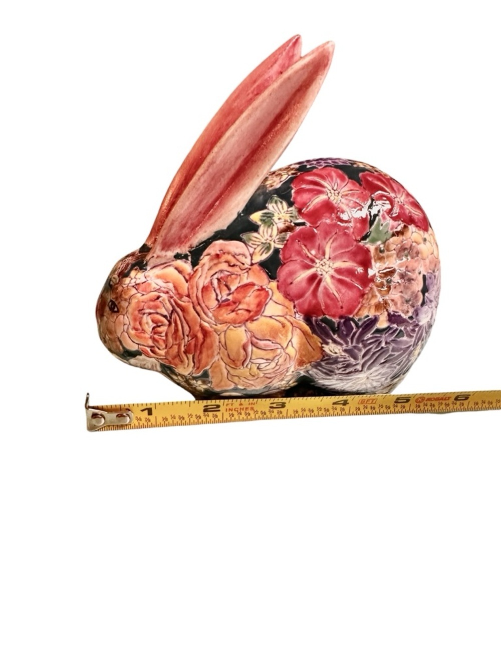Floral Ceramic Bunny Rabbit Figurines Bowl Set Of 3 SACHET F Atkins Inc Vintage - Picture 10 of 15